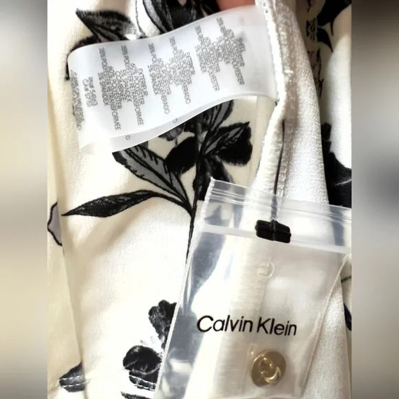 Calvin Klein Sleeveless Floral Print Top Sz Large - Picture 5 of 5